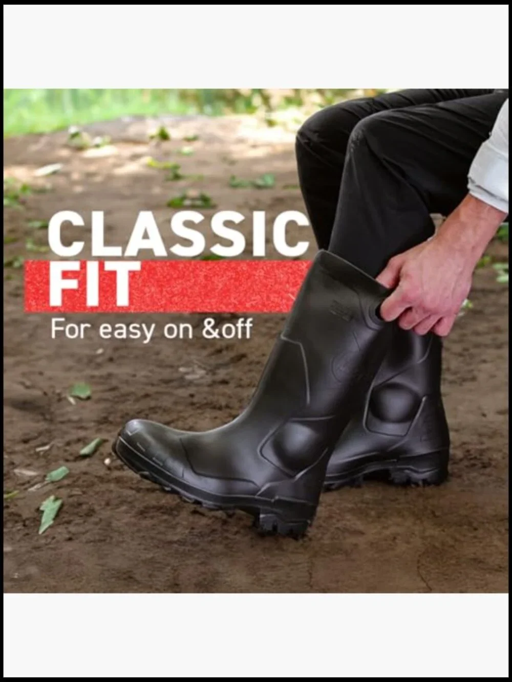 Lightweight Waterproof PVC Rubber Boots Wide Calf Slip Resistant Work